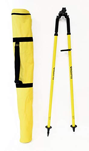 AdirPro 8.5-Foot Carbon Fiber Prism Pole with Fixed Adapter, & Adir Aluminum Bipod with Thumb Screw Head for GPS Rover Pol...