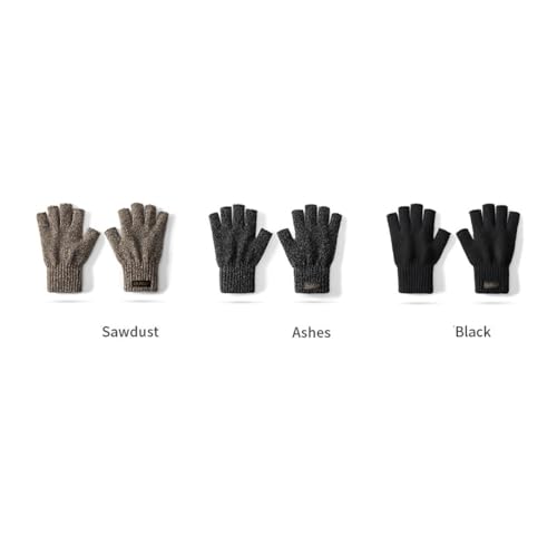Winter Wool Half Finger Gloves for Men Women Gloves with Touchscreen Fingers Soft Knit for Cycling Sports Outdoor