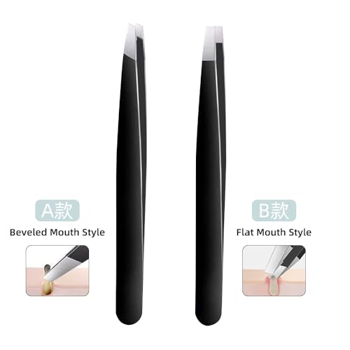 1-Pack Stainless Steel Tweezers for Splinter Removal, Eyebrows & Crafts, Non-Magnetic Hard Tip with Strong Hold, Durable M...