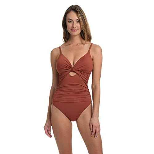 La Blanca Womens Island Goddess Twist Keyhole One Piece Swimsuit