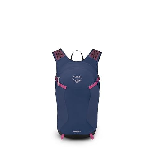 Osprey Sportlite 15L Lightweight Hiking Backpack for Men and Women, Alkaline/Hotspot Pink