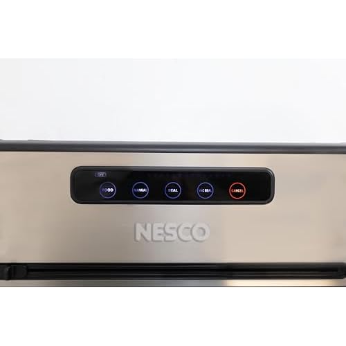 Nesco Preserve Plus Vacuum Sealer | Dry & Moist Modes | Built-in Bag Cutter & Roll Storage | 11.8" Seal Width | Includes 2 Rolls
