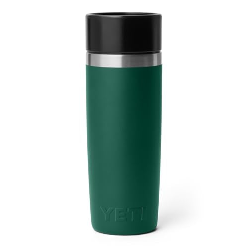 YETI Rambler 16 oz Travel Bottle, Stainless Steel, Vacuum Insulated with Leakproof Commuter Cap, Black Forest Green
