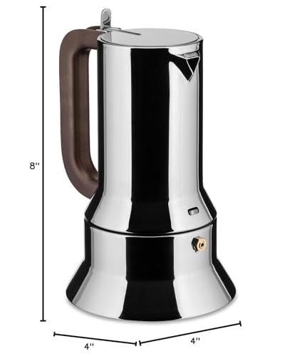 Alessi 9090/6 - Design Stovetop Espresso Coffee Maker, 18/10 Stainless Steel, Mirror Polished, 6 cups