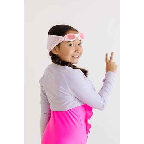 Splash Place SWIM GOGGLES with Fabric Strap - Adult & Kids Swim Goggles - PINKS & PURPLES