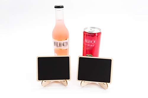 DSTELIN 10 Pack Mini Chalkboards Signs with Easel Stand, Small Rectangle Chalkboards Blackboard, Wood Place Cards for Wedd...
