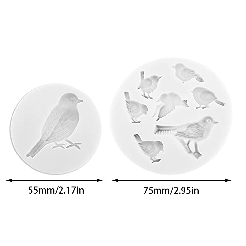 Cestony 2Pcs Lovely Bird Silicone Molds for DIY Cake Fondant Biscuit Cookies Sugar Pudding Chocolate Hard Candies Dessert Decor