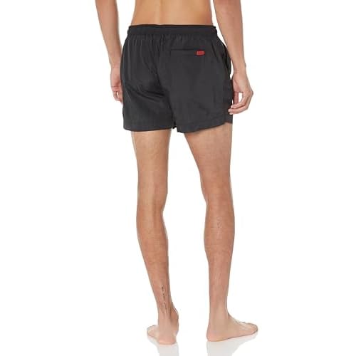 HUGO Mens Dominica Patch Logo Quick Dry Swim Trunks