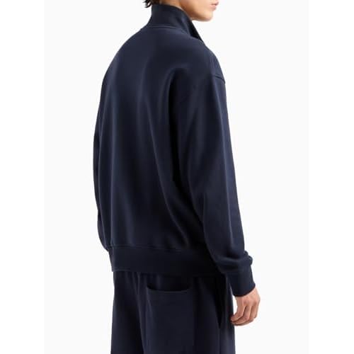 Armani Exchange mens Logo Cotton French Terry Full Zip Sweatshirt