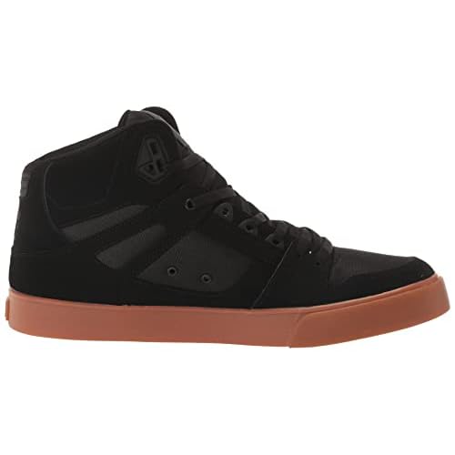DC mens Pure High-top Wc Skate Shoe, Black/Gum, 10.5 US