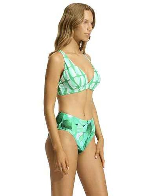 Seafolly Women's Standard DD Cup Fixed Triangle Bikini Top Swimsuit, SecretGarden Jade