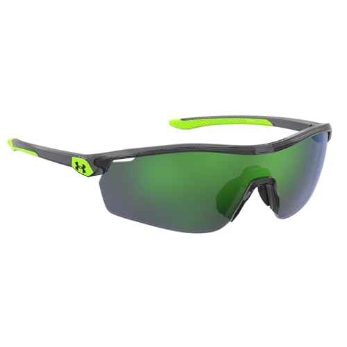 Under Armour Gametime Jr. Wrap Around Sunglasses, Kids' Sunglasses with Mirrored Lenses & Non-Slip Nose Pads