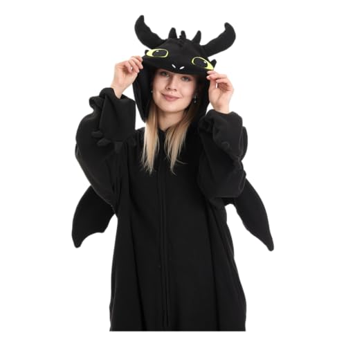 XELNOL Unisex Adult Onesie Dragon Animal Pajamas,Halloween Cosplay Costumes,Cartoon Costumes Party Wear