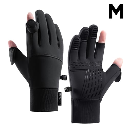Winter Fingerless Gloves for Men Women,Waterproof, Touchscreen, Thermal Sport Gloves for Fishing Running Cycling Driving H...