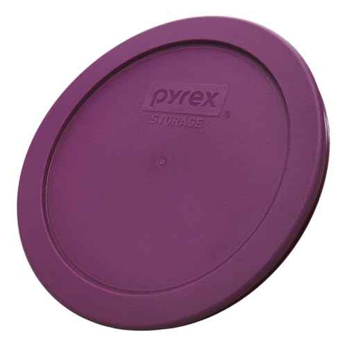 Pyrex 7201-PC 4 Cup (2) Cadet Blue, (2) Purple, & (2) Edamame Green BPA-Free Plastic Lids, Made in USA