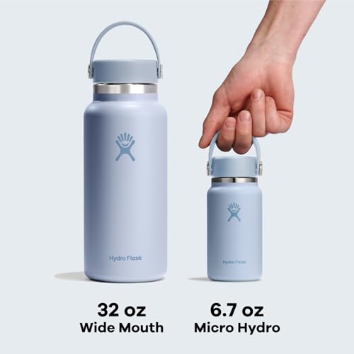 Hydro Flask Micro Bottle - Leak Proof Purse or Pocket Flask - Insulated Mini Water Bottle 6.7 Oz Trillium
