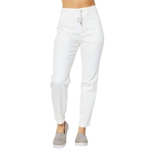 Judy Blue High Rise Joggers in Ecru