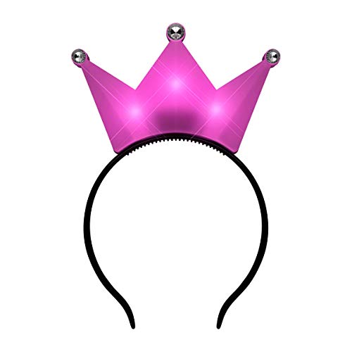FlashingBlinkyLights Light Up LED Crown Tiara Princess Headband (Pink)