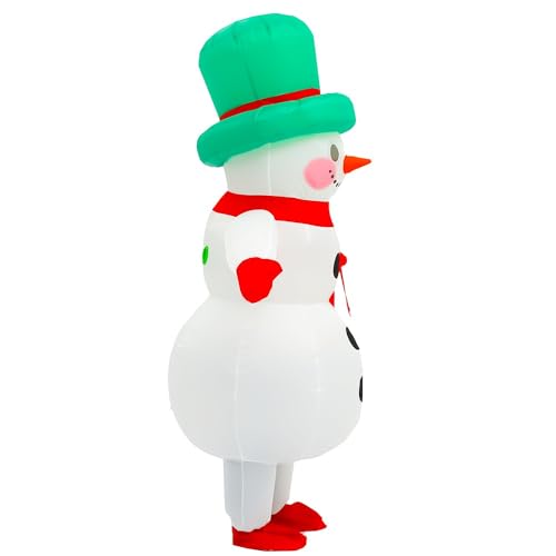 Rysotowy Inflatable Christmas Costume for Adults Funny Blow up Xmas Tree, Snowman, Santa Claus Costume Suit Xmas Outifit