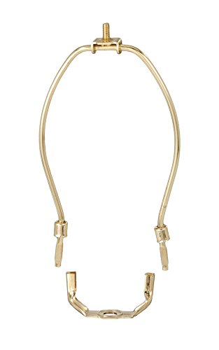 B&P Lamp 6-1/2 Inch Regular Weight Lamp Shade Harp Holder for Table and Floor Lamps, Brass Plated Steel