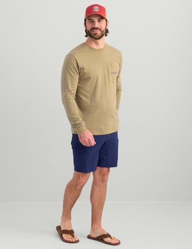 HUK Mens Kc Scott Pocket Tee, Comfortable Performance Fishing Long Sleeve T-Shirt with Chest Pocket
