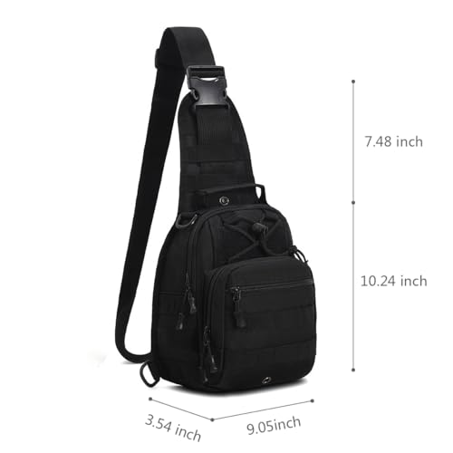 Viriber Tactical Backpack, Waterproof Military Cross-body Molle Sling Shoulder Backpack Chest Bag for Outdoor Every Day Ca...