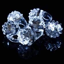 C&H Solutions Shining White Clear LED Flashing Jelly Bumpy Finger Rings (12 Ct)