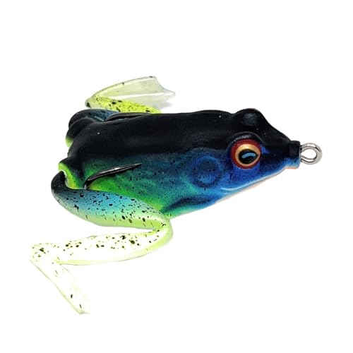 Reaction Tackle Hollow Body Frogs with Swimming Legs for Bass Fishing - Ultra Realistic Weedless Top Water Frog Lure for B...