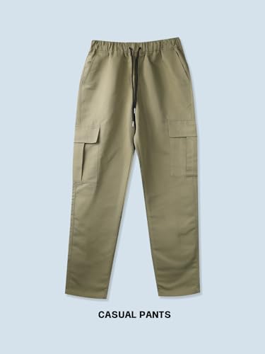 Men's Cargo Pants with Pockets, 1-Pack Straight Leg Workwear Joggers for Casual Outdoor Sports Fashion Trendy