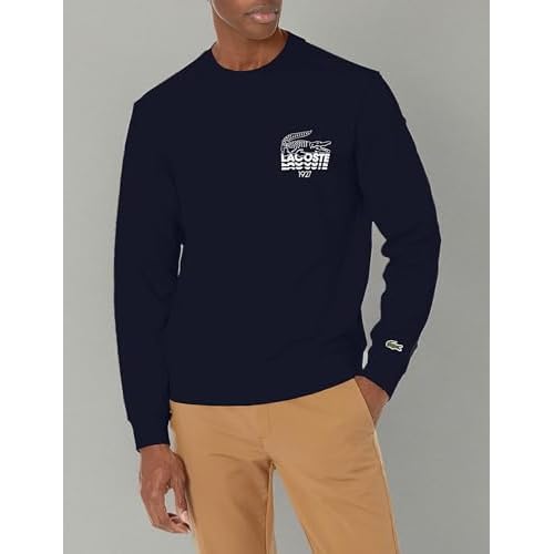 Lacoste Adult Long Sleeve Bold Print Crewneck Sweatshirt