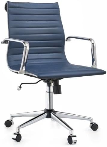 Office Chair Swivel Seat with Armrests and Wheels Comfortable Adjustable Gaming Seat for Adults Heavy Duty Work Chair for Home Office ,Navy, 22.83in Seat