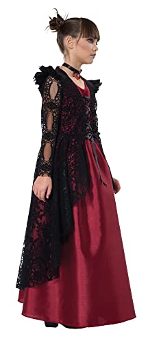 California Costumes, Gothic Lace Vampire, Child Medium,Black/Red