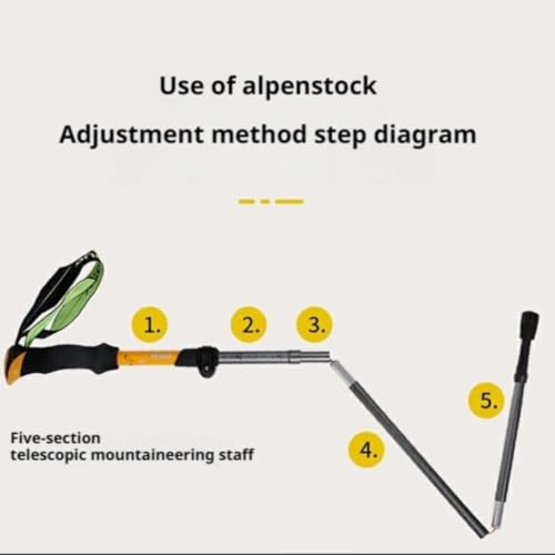 3K Carbon Fiber Trekking Pole - Telescopic 3-Section Ultralight Hiking Stick for Men Women, Adjustable Walking Pole for Ba...