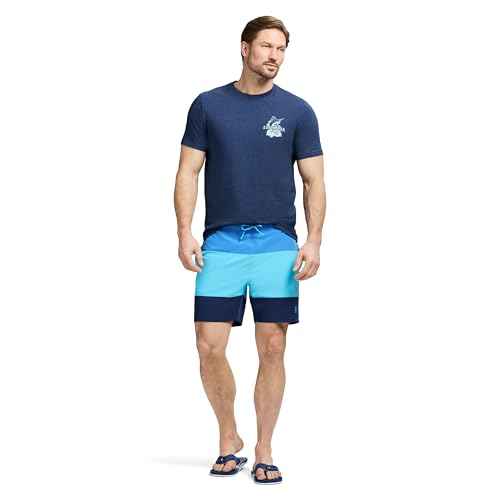 IZOD Men's Swim Trunks with Comfort Liner Saltwater Performance Upf50 Stretch Swimsuit 6" Inseam