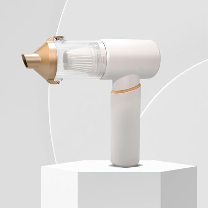Handheld Vacuum Cleaner Cordless, Desk Vacuum Cleaner Compressed Electric Air Duster 15000Pa Suction, 4-in-1 Portable Vortex Vacuum Dust Buster Air Blower for Computer,Car,Balloon,White