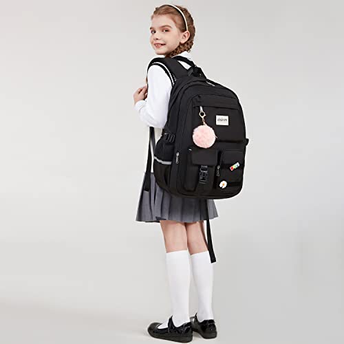 abshoo Big Student Laptop Backpack For College Women Middle High School Teen Girls Bookbag Travel Daypack (Black) | For Co...