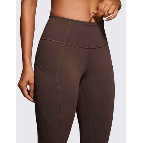 CRZ YOGA Naked Feeling Workout Leggings Pockets 25'' - High Waisted Womens Yoga Pants Running Tights