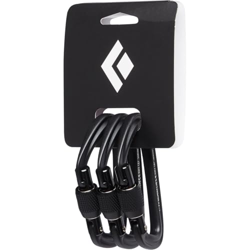 BLACK DIAMOND HotForge Screwgate Carabiner 3-Pack | Lightweight Aluminum Locking Carabiners | for Rock Climbing, Mountaine...