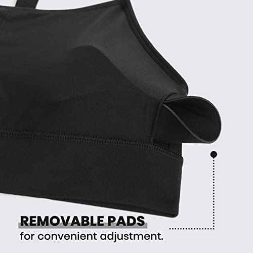 CRZ YOGA Butterluxe Womens Y-Back Racerback Sports Bra - Spaghetti Straps Wireless Scoop Neck Athletic Padded Yoga Tops