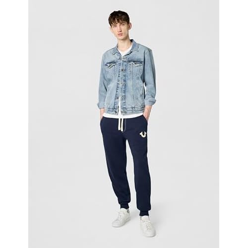 True Religion Mens Classic Logo Jogger Sweatpant