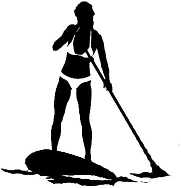 MAGNET Girl Paddleboarding Surf Paddle Board Woman Magnetic Vinyl Car Fridge Sticks to any Metal Surface 5"