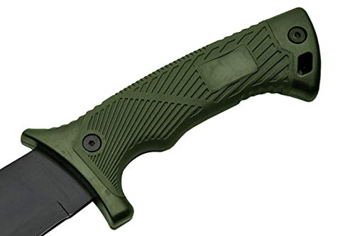 SZCO Supplies 16" Machete with Saw Back Blade – Tactical Hunting Knife with Rubberized Handle, Stainless Steel Blade, and ...