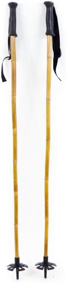 Booyah! Bamboo Downhill Ski Poles - Alpine Ski Poles with Black Pole Grip and Black Baskets, Ski Poles Men and Women, for ...