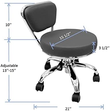 MAYAKOBA Dayton Garage Rolling Seat (Red) Pneumatic, Short Stool with Adjustable Height 13"-15", Perfect for Garage Task, Home Cleaning, Bathroom Short Seat, Technician Task