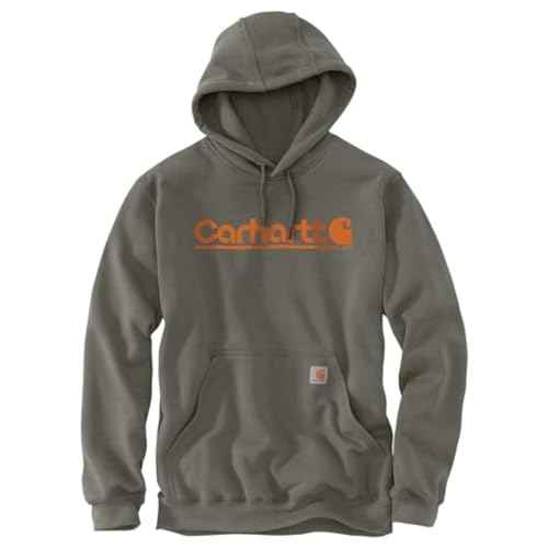 Carhartt mens Rain Defender¢çloose Fit Midweight Logo Graphic Sweatshirt