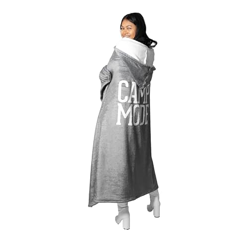 Pavilion Gift Company - Camp Mode - One-Size-Fits-Most 50" x 60" Oversized Hooded Wearable Plush Soft Warm Cozy Blanket Cl...