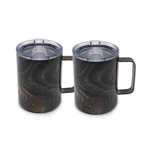 Cambridge Silversmiths Set of 2 16oz Insulated Red Geode Coffee Mugs
