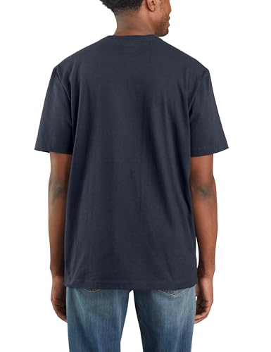 Carhartt Men's Loose Fit Heavyweight Short-Sleeve Pocket T-Shirt, Navy, Large