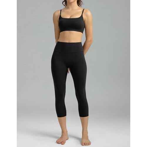 Colorfulkoala Dreamlux No Front Seam Leggings for Women High Waisted Capris 21" Inseam Yoga Pants