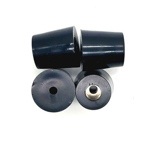1 1/4 Tall X 1 1/4 Wide Base Round Rubber Feet Screw In Bumpers For Guitar Amps, Equipment, And Furniture (12 Pack)